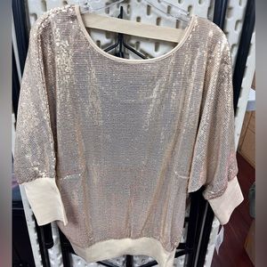Skinny Girl gold sequin blouse